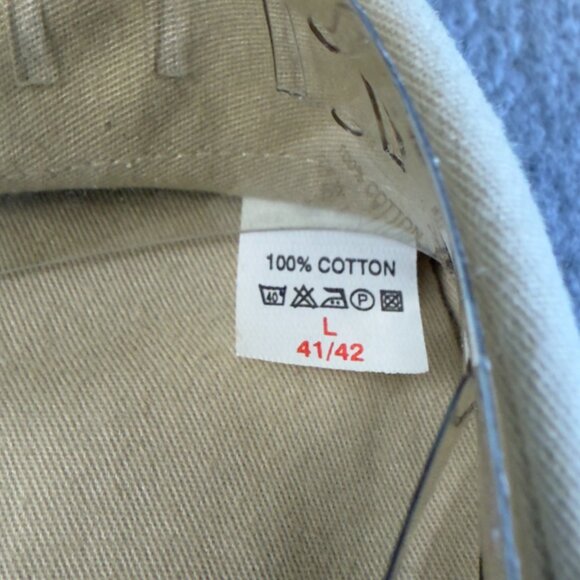 Briess Club Men's Button-Up Shirt L 41/42 – Khaki Beige 100% Cotton, Crest Metal - Picture 5 of 9